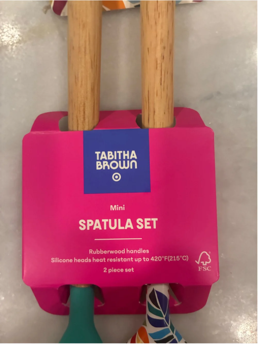 Tabitha Brown Mini Spatula Set Pink Teal One Size